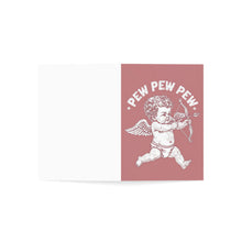 Pew Pew Pew Cupid Valentine Greeting Cards