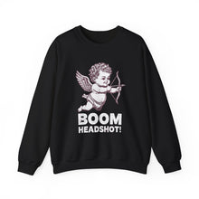 Boom Headshot Cupid's Arrow Valentine's Day Unisex Crewneck Sweatshirt