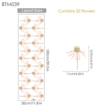 Boho Pink Flowers Dandelion Wall Stickers for Nursery or Bedroom