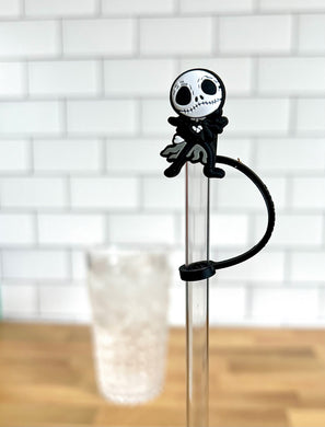 Silicone Straw Topper- Jack Skelington