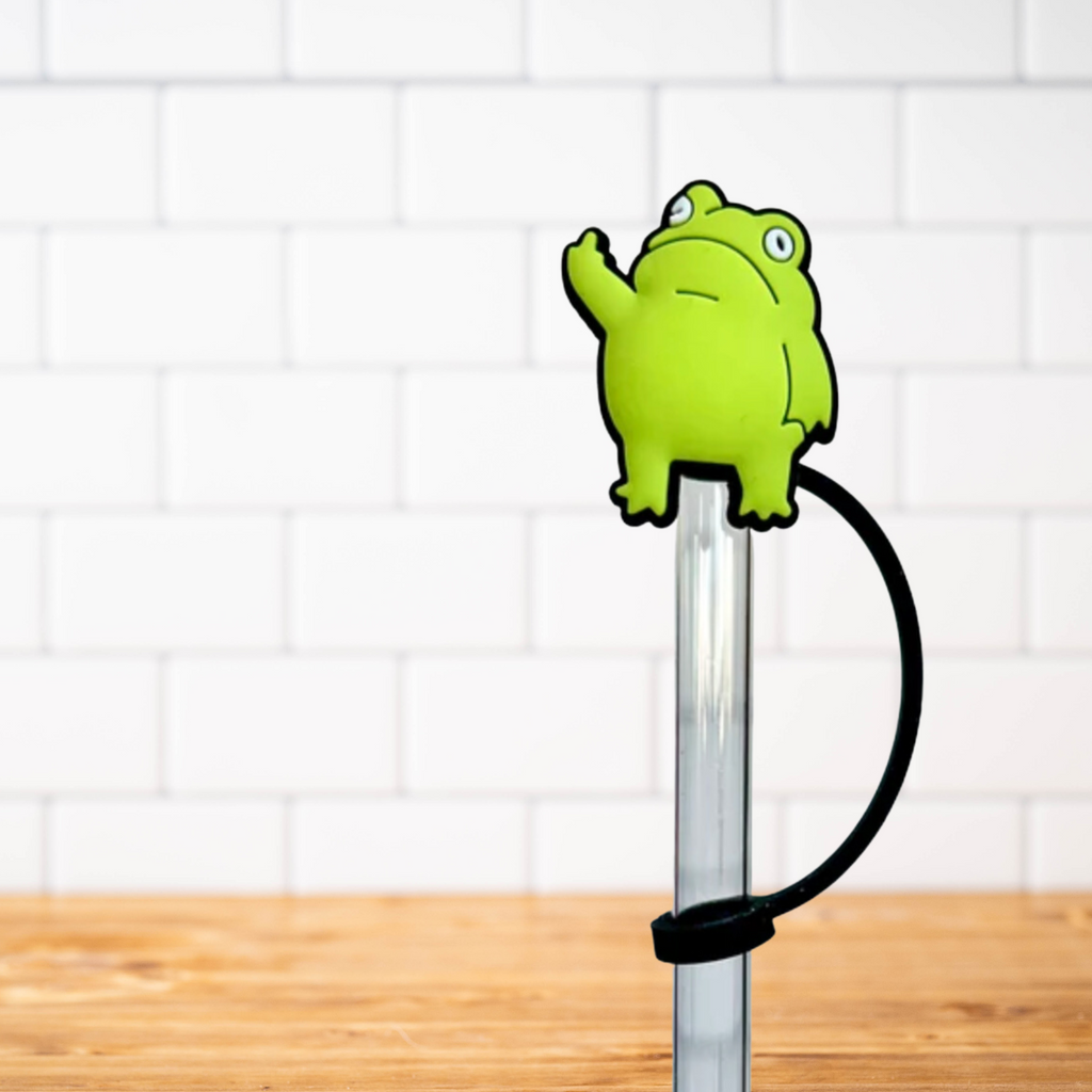 Silicone Straw Topper- Middle Finger Frog – Buffalovely