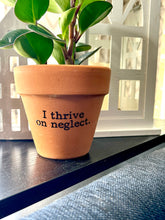 I Thrive on Neglect Printed Terra Cotta Flower Pot