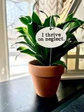 I Thrive On Neglect Waterproof Acrylic Plant Stake